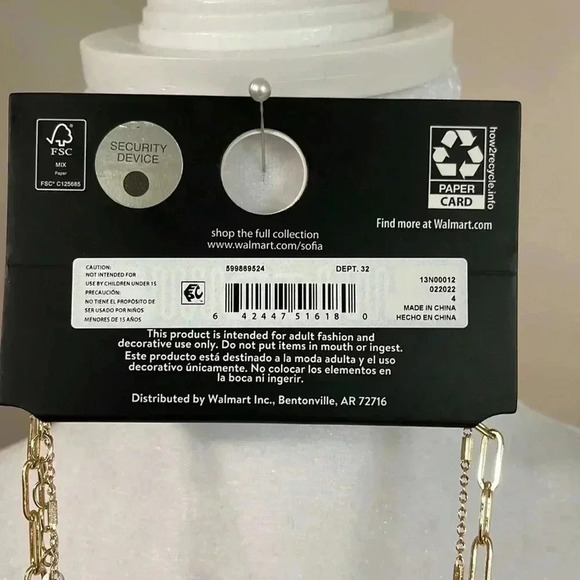 Sofia Jewelry by Sofia Vergara Women's Gold Tone Multi Stone Mutli Row Necklace‌ - Picture 7 of 8